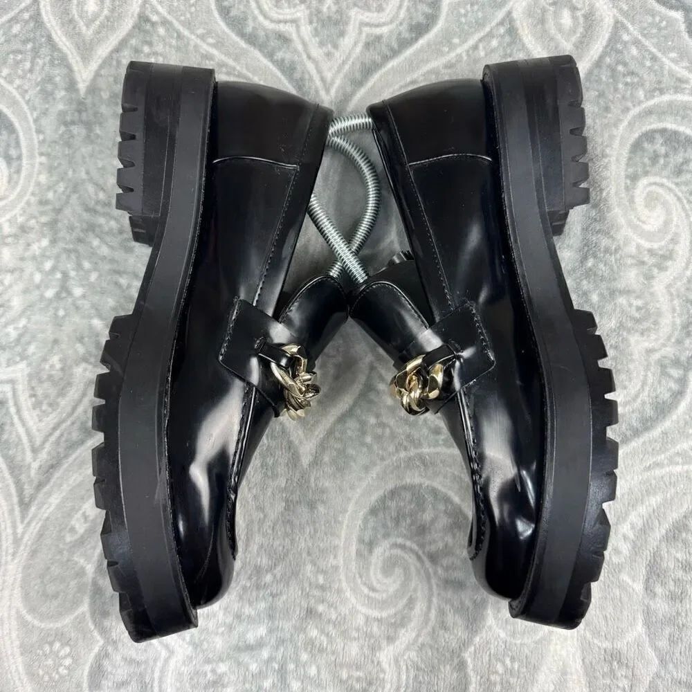 Womens Zara Low Heel Chain Loafers - Picture 5 of 8
